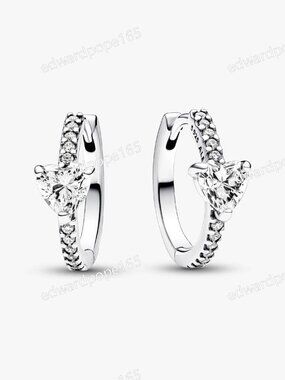 Sparkling Heart Hoop Earrings